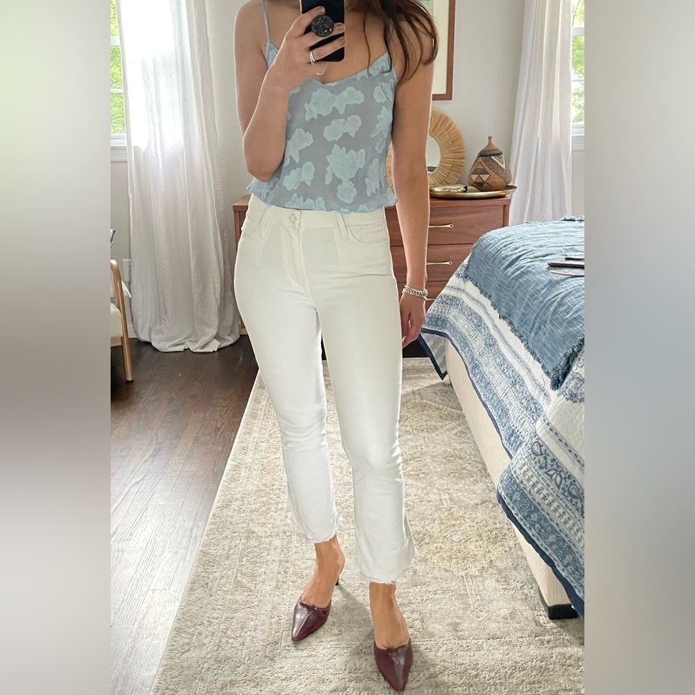 Paige Colette Crop Flare White Jeans size 27